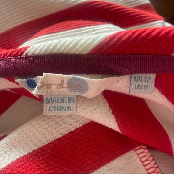 Boden Striped Sarah Ponte Top Ottoman Fabric - Size 8 - Picture 8 of 11
